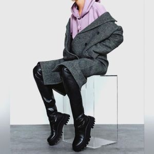 ZARA Chunky Thigh High Boots Sz 8
